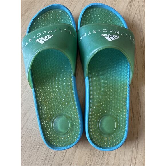 VTG Adidas Adissage Stella McCartney Slides Women's 5, Turquoise Blue Green RARE - Picture 5 of 6